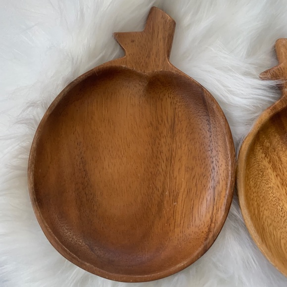 Apple Monkey Pod Wood Mid Century Modern Bowls - Picture 2 of 8